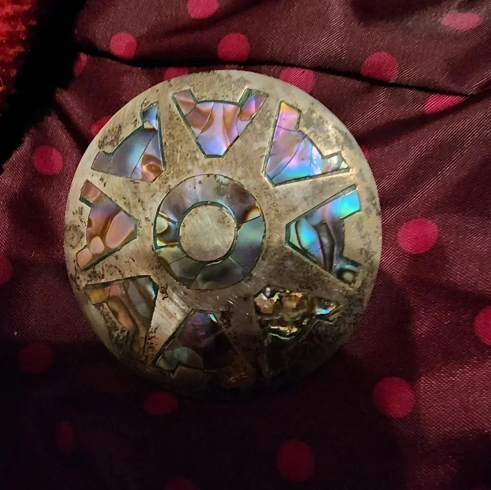 Vintage Taxco Silver Abalone brooch/pendant‎